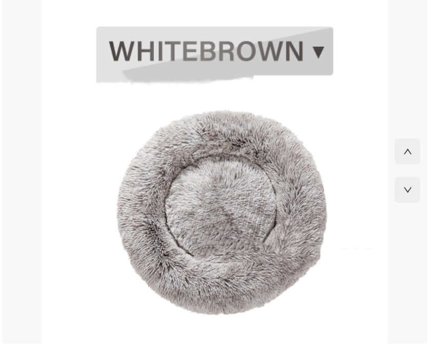 Round Long Hairy Autumn And Winter Nest Pad Cat Mattress in soft gray plush material.