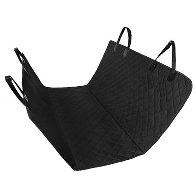 Dog Car Seat Cover View Mesh Pet Carrier Hammock Safety Protector Car Rear Back Seat Mat With Zipper And Pocket For Travel in black.