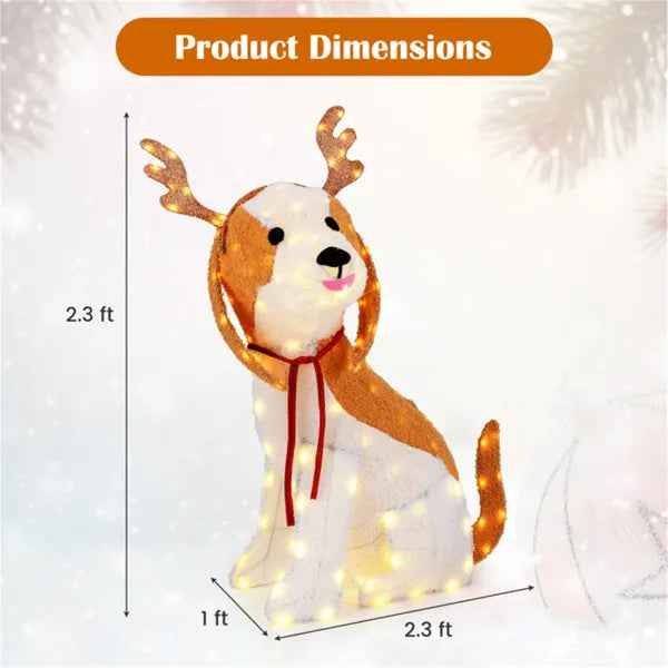 Christmas Dog Decorations With LED Lights, Christmas Decorations
