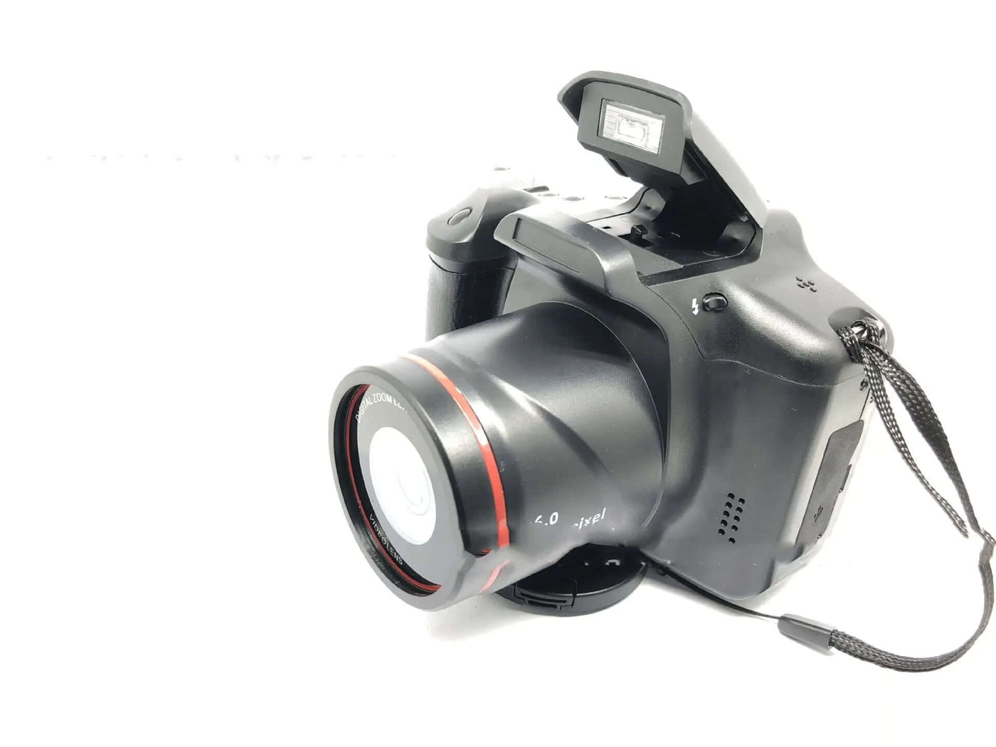 XJ05 Digital Video Camera featuring a sleek design and robust zoom capabilities.