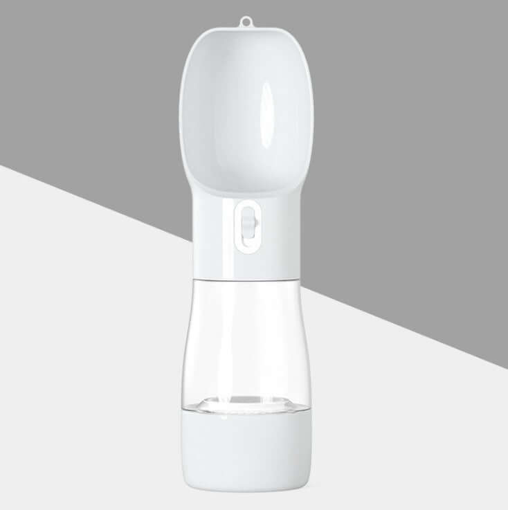 Traveling Out Portable Dog Water Dispenser in sleek white design for pets on the go.