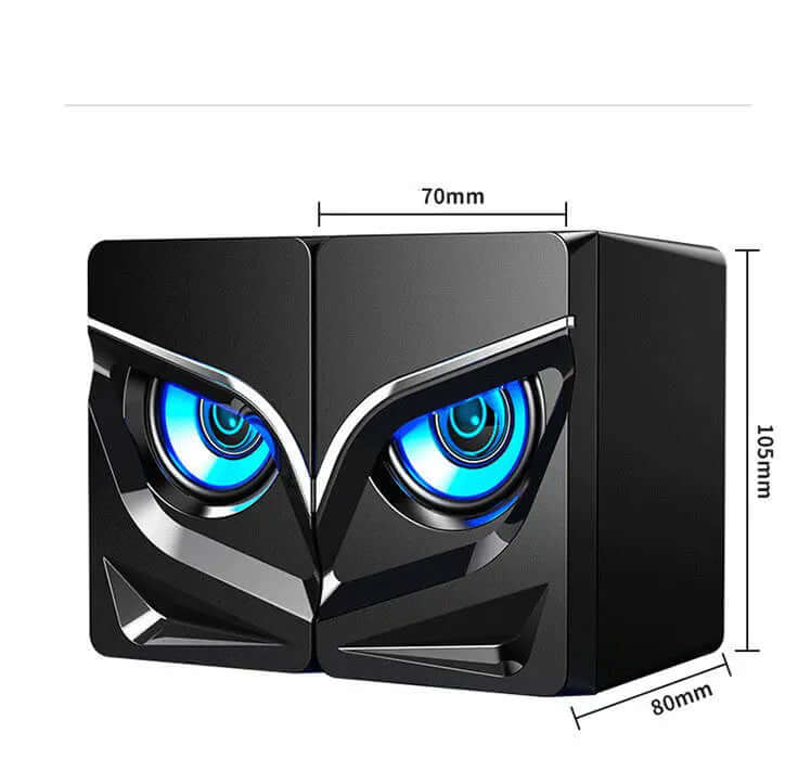 Desktop Computer Sound Bar Speakers with Compact Maneuverable Size Bluetooth Speaker featuring LED light and heavy bass.