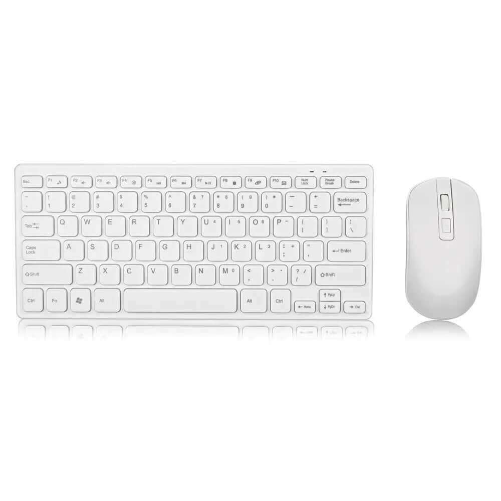 Wireless Keyboard And Mouse Set Chocolate - sleek white design with wireless connectivity for comfort and convenience.