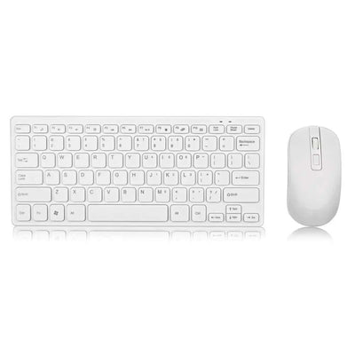 Wireless Keyboard And Mouse Set Chocolate - sleek white design with wireless connectivity for comfort and convenience.