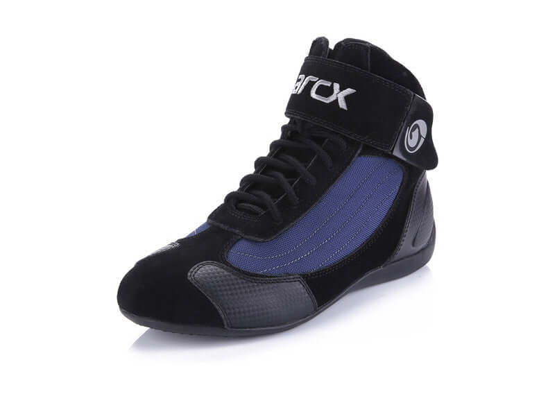 Best Selling Breathable Motorcycle Riding Shoes Summer Leather Leisure Motorcycle Shoes Men And Women Racing Shoes in black and blue.