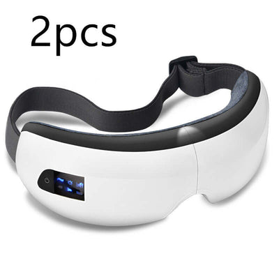 Bluetooth Music Eye Massager Air Pressure Hot Compress Dark Circles Eye Care with comfortable design and adjustable strap.