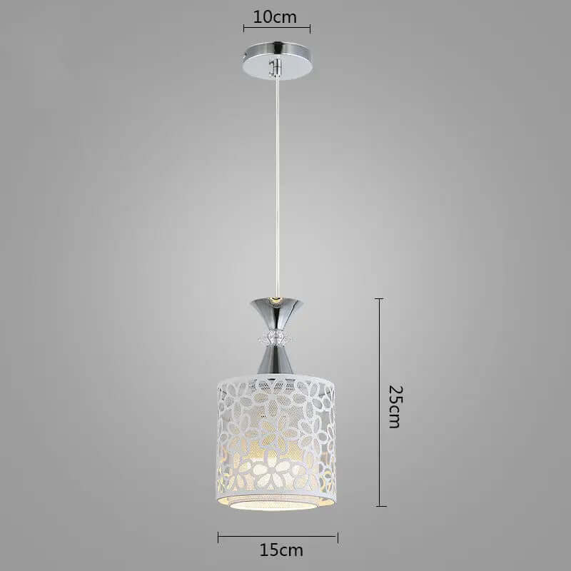 Dining Room Chandelier Modern Minimalist Nordic Single Head Small Chandelier with white floral design shade