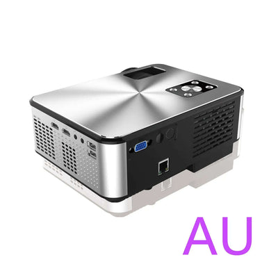 HD Home Multi-function Projector 1080P Home showing back and side design with multiple input interfaces.