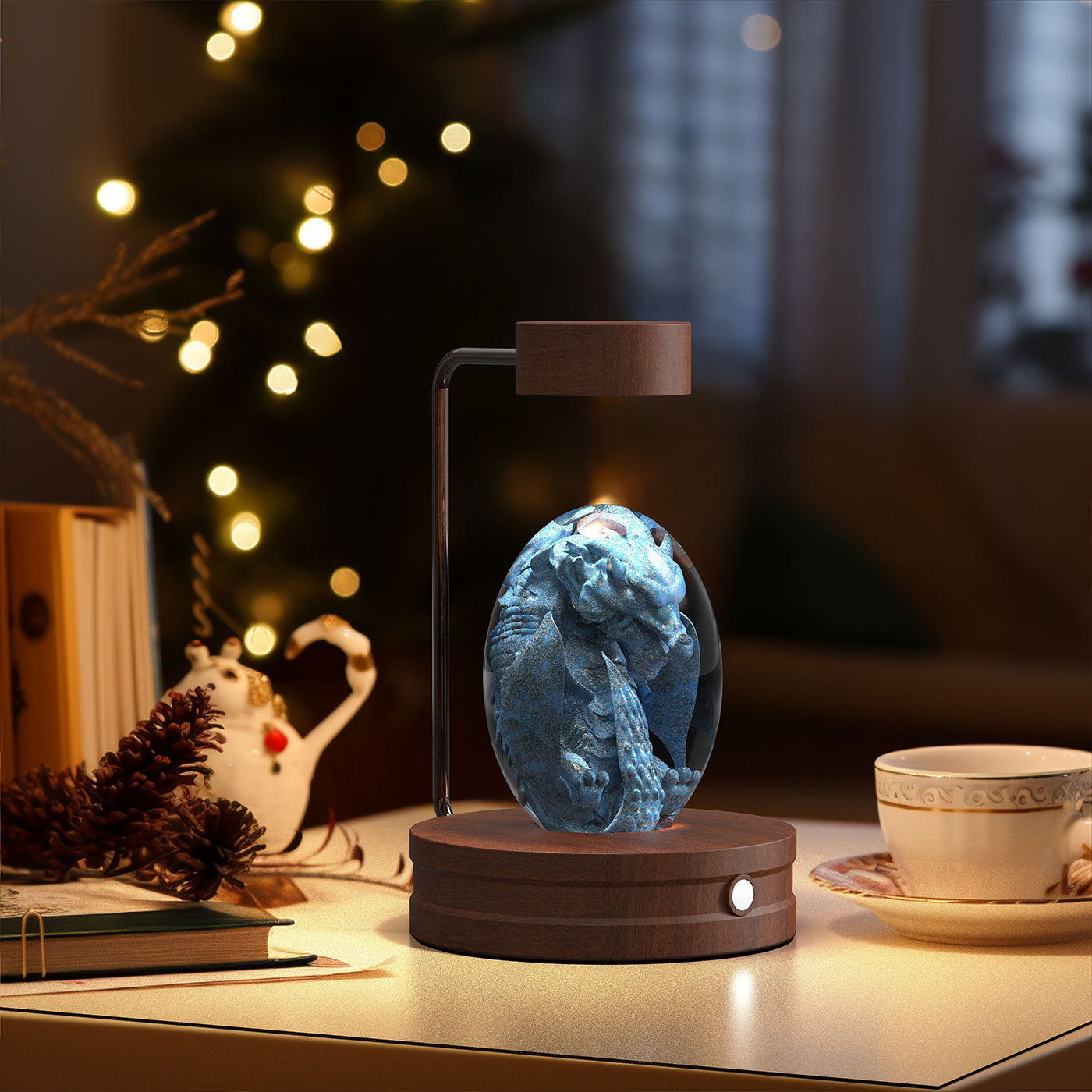 Crystal Ball Cosmic Dinosaur Indoor Night Light USB Power Warm Bedside Light Birthday Gift Night Lamp - Nexa Home