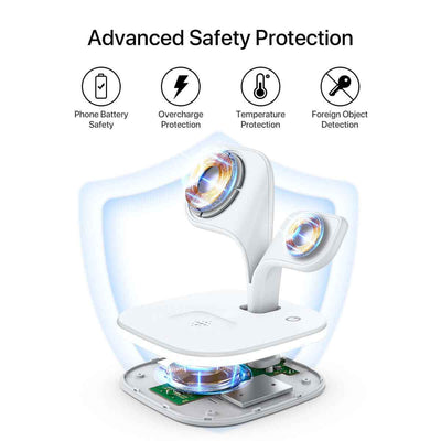 5-in-1 Magnetic Real Wireless Desktop Fast Charging Station For Multiple Devices