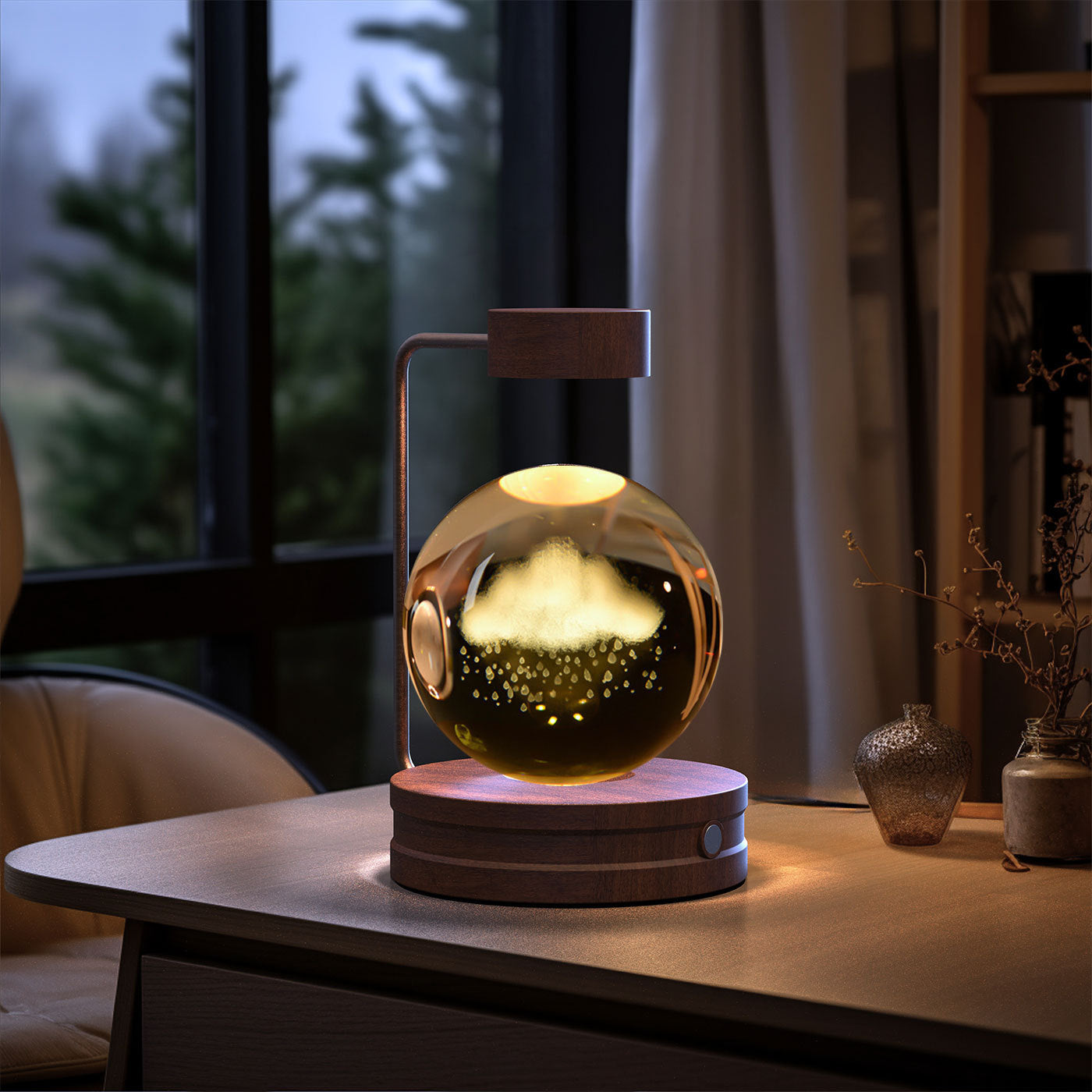 Crystal Ball Cosmic Dinosaur Indoor Night Light USB Power Warm Bedside Light Birthday Gift Night Lamp - Nexa Home