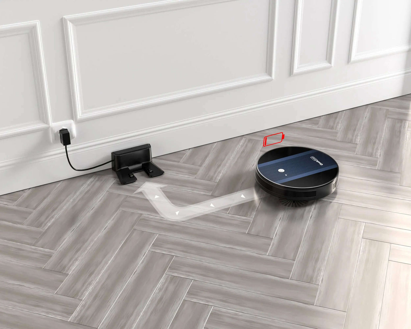 Geek Smart Robot Vacuum Cleaner G6 Plus, Ultra-Thin, 1800Pa Strong Suction, Automatic Self-Charging, Wi-Fi Connectivity, App Control.