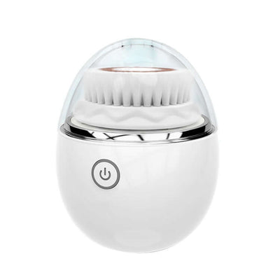Ultrasonic electric face washer with sonic cleaning and wireless charging features.