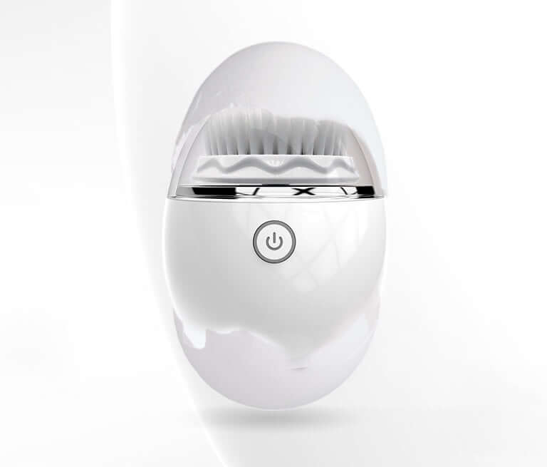 Ultrasonic electric face washer with sonic cleaning features and wireless charging capability.