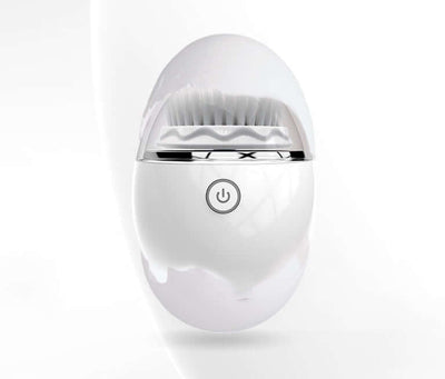 Ultrasonic electric face washer with sonic cleaning features and wireless charging capability.