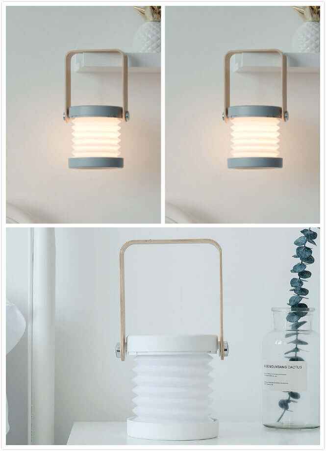Foldable Touch Dimmable Reading LED Night Light Portable Lantern Lamp USB Rechargeable For Home Decor