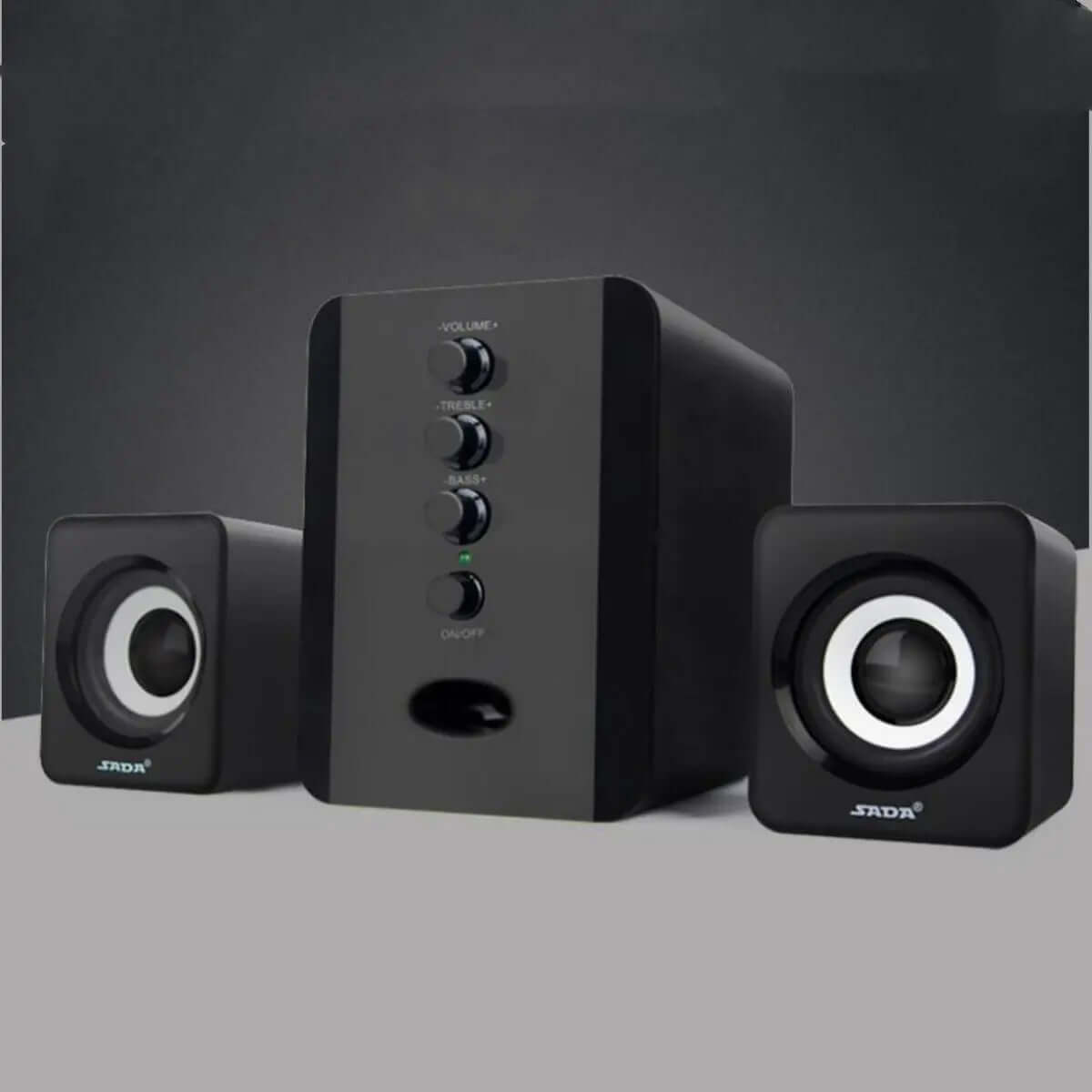 Speakers Computer D-202 Combination Music-Player Subwoofer-Sound-Box Smart-Phones Stereo in black design
