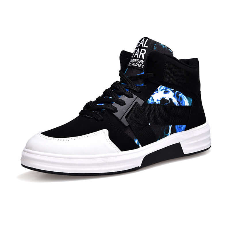 Camouflage High-Top Lace-Up Shoe with high quality suede leather upper and non-slip rubber outsole.