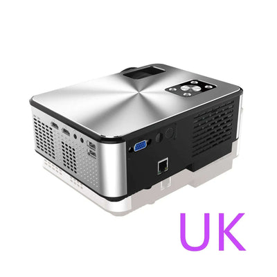 HD Home Multi-function Projector 1080P Home showing side view with input interfaces and sleek design.