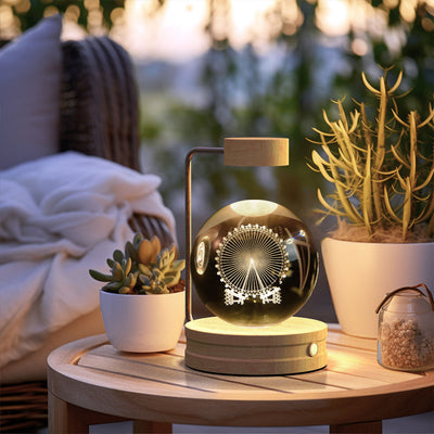Crystal Ball Cosmic Dinosaur Indoor Night Light USB Power Warm Bedside Light Birthday Gift Night Lamp - Nexa Home
