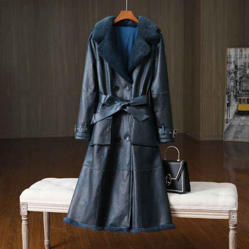 Rabbit Fur Women's Jacket - Stylish All-in-One Suit
