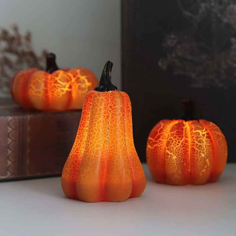 New Halloween Pumpkin Lantern Simulation Pumpkin LED Candle Lamp Resin Luminous Pumpkin