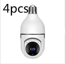WiFi CAMERA 1080P Bulb 4X Zoom Camera E27 Home 5GWiFi Alarm Monitor with a lens and bulb design, set of 4 pieces.