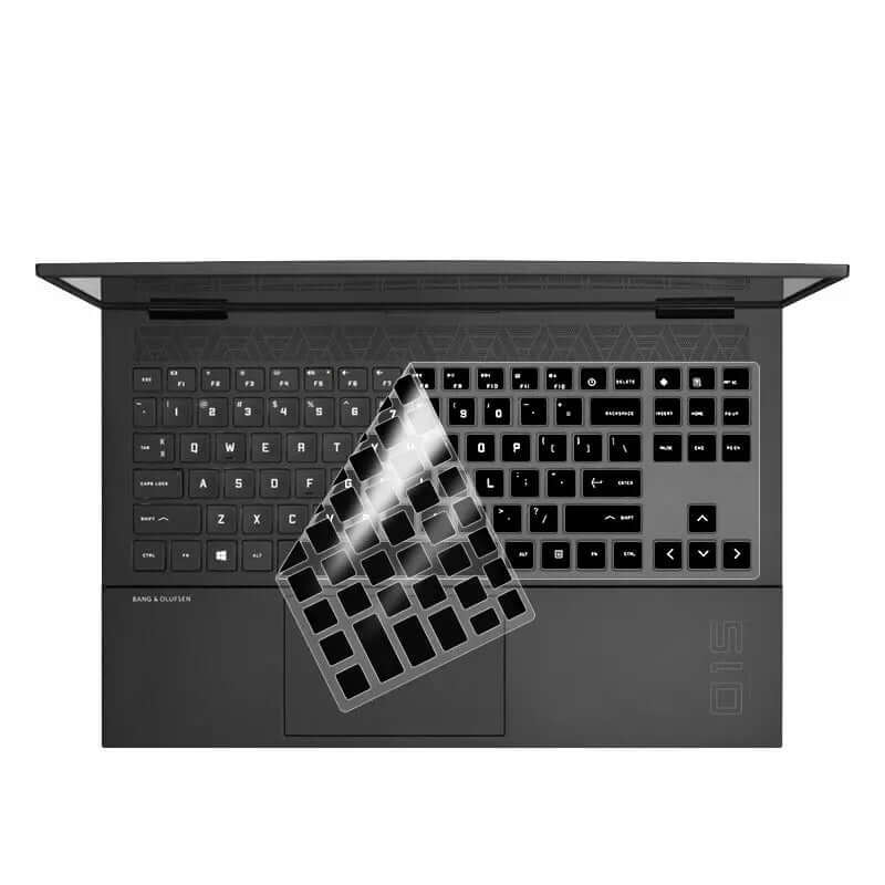 Keyboard Membrane 15.6 Inch Silicone Pad placed on black laptop keyboard