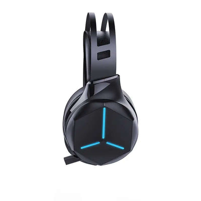 Bluetooth Dual Mode Gaming Wireless Headphones with stylish design and LED accents.