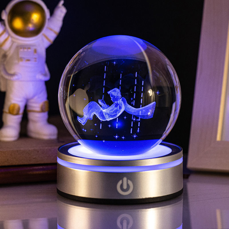Creative 3D Inner Carving Luminous Crystal Ball Colorful Gradient Small Night Lamp Home Decorations Gifts Selection - Nexa Home