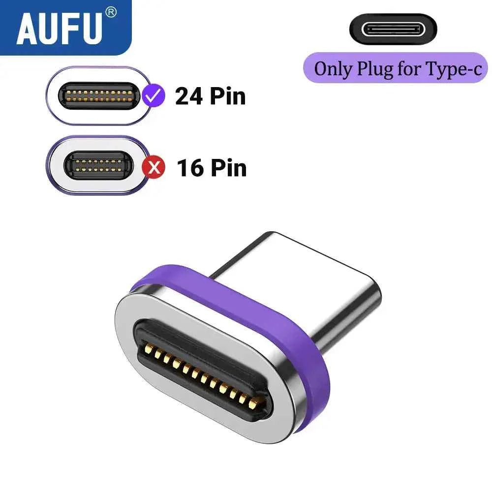 AUFU USB4.0 Magnetic Adapter 24Pin 240W USB C To Type C 40Gbp Fast charge USB C Female Converter 8K USB OTG Adapter Thunderbolt3