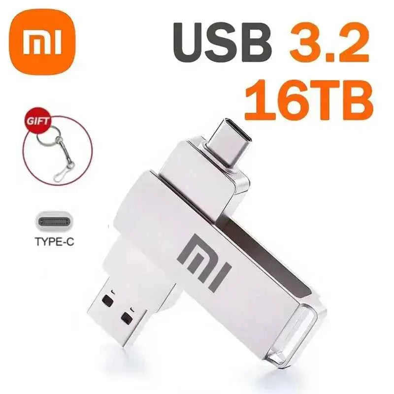 Xiaomi 16TB Flash Drive USB 3.2 High Speed Waterproof USB Transfer Type-c 2-In-1 8TB 16TB OTG Pendrive Flash Disk For Computer