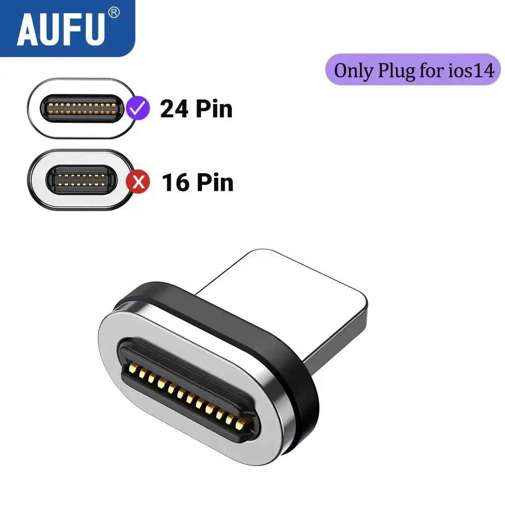 AUFU USB4.0 Magnetic Adapter 24Pin 240W USB C To Type C 40Gbp Fast charge USB C Female Converter 8K USB OTG Adapter Thunderbolt3
