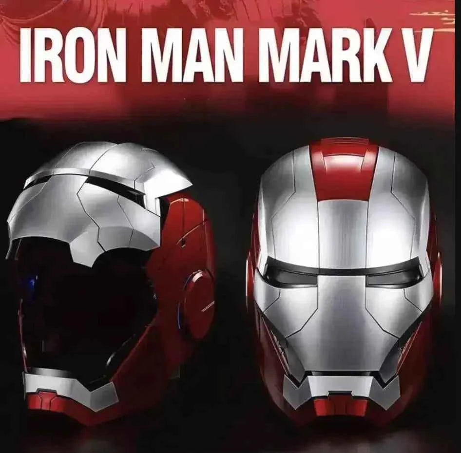 MK5 Iron Man Helmet LED Eyes 1/1 Cosplay Voice Control Avengers Metal Mask Electric Voice Control Helmet Boy Toys Birthday Gifts