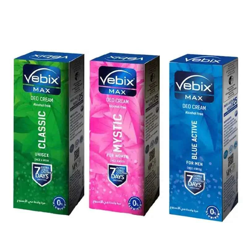 Vebix Max Blue Active Classic Mystic Extra Long Lasting, Prevents Sweat Odor Formation, Moisturize Skin 25ML Bottle