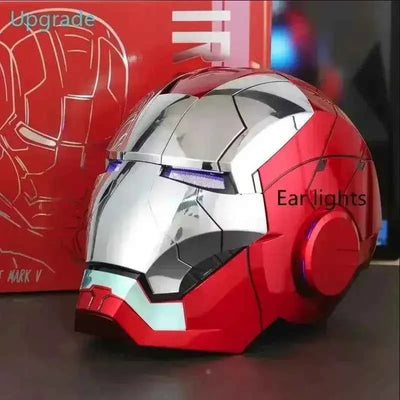MK5 Iron Man Helmet LED Eyes 1/1 Cosplay Voice Control Avengers Metal Mask Electric Voice Control Helmet Boy Toys Birthday Gifts