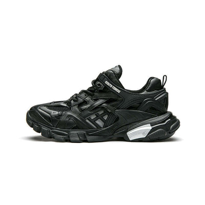 Thick-soled White Men's Ins Tide New Sports Men's Shoes in black color with stylish design and durable sole.