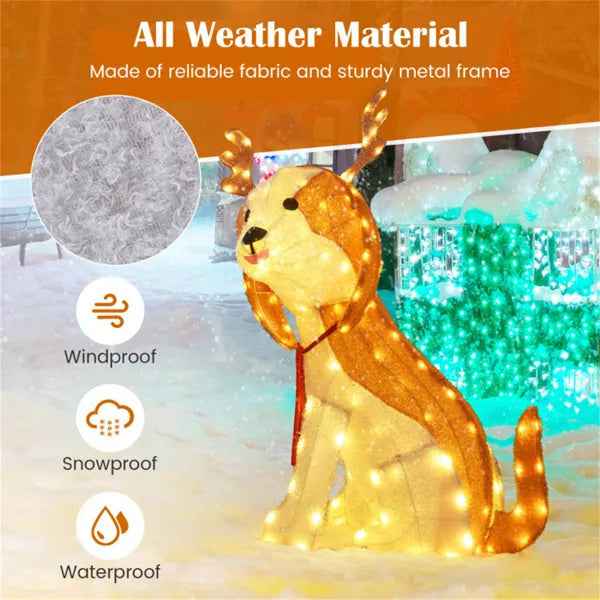 Christmas Dog Decorations With LED Lights, Christmas Decorations