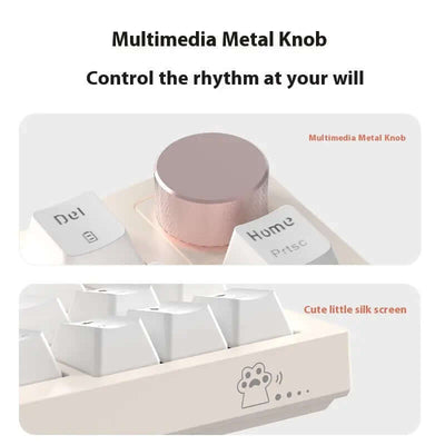 Creative Color Gaming Home Office Keyboard features multimedia metal knob for optimal control and a sleek design.