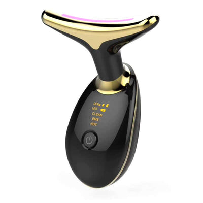 EMS Thermal Neck Lifting And Tighten Massager Electric Microcurrent Wrinkle Remover device with LED display.