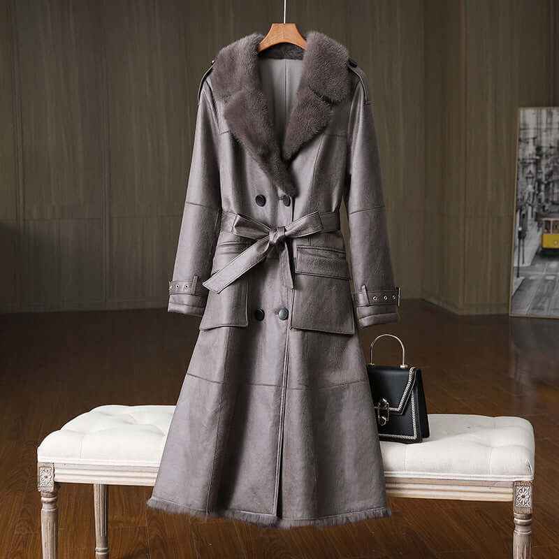 Rabbit Fur Women's Jacket - Stylish All-in-One Suit