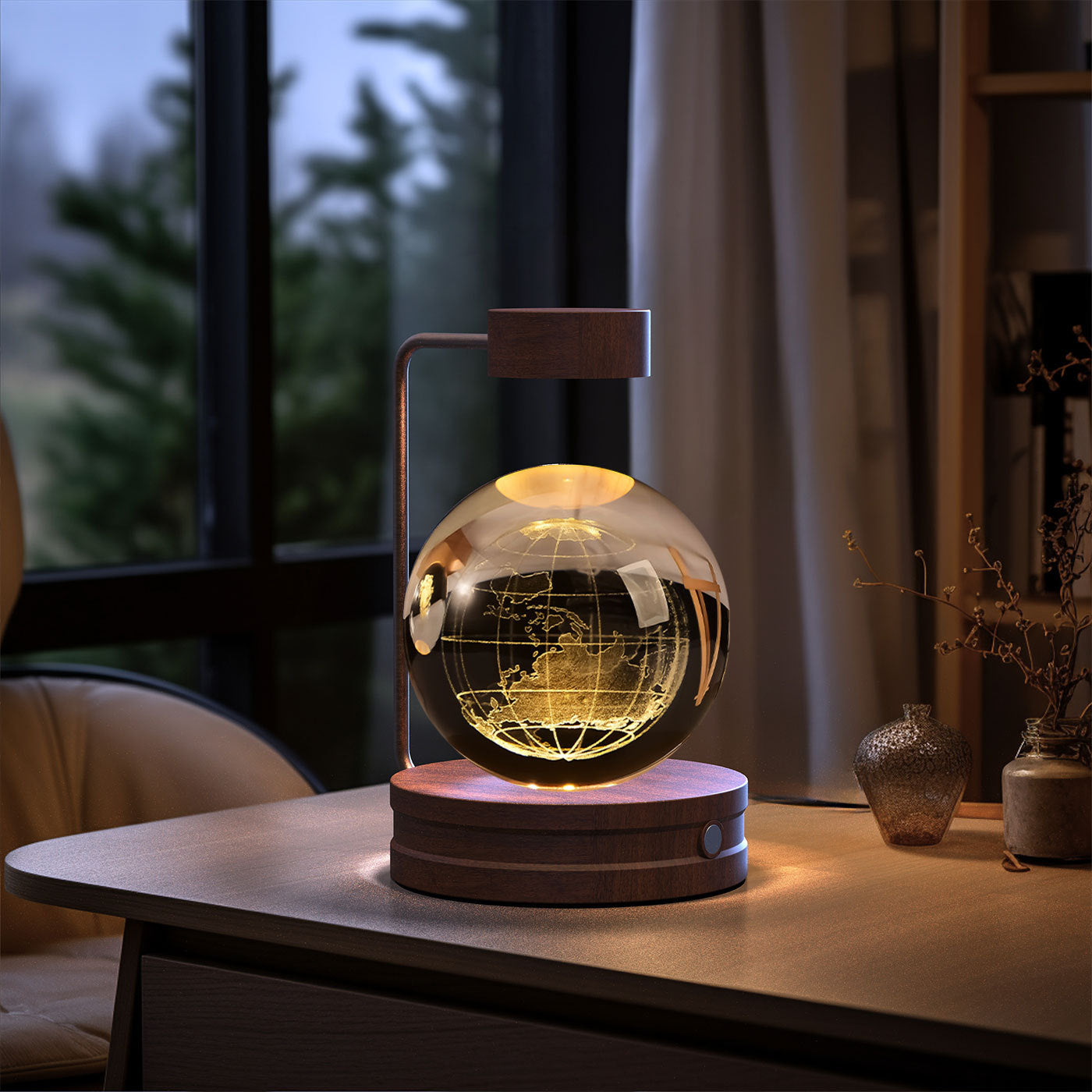 Crystal Ball Cosmic Dinosaur Indoor Night Light USB Power Warm Bedside Light Birthday Gift Night Lamp - Nexa Home