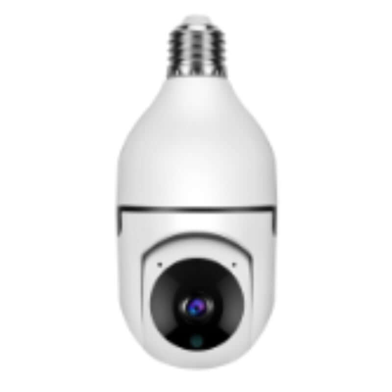 WiFi CAMERA 1080P Bulb 4X Zoom Camera E27 Home 5GWiFi Alarm Monitor with integrated design and lens.