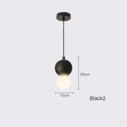 Nordic Ins Modern Cement Terrazzo Small Chandelier Restaurant Bar with black finish and glass lamp.