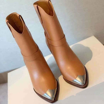 Boots Women - New High Heel Low Tube Pointed Toe