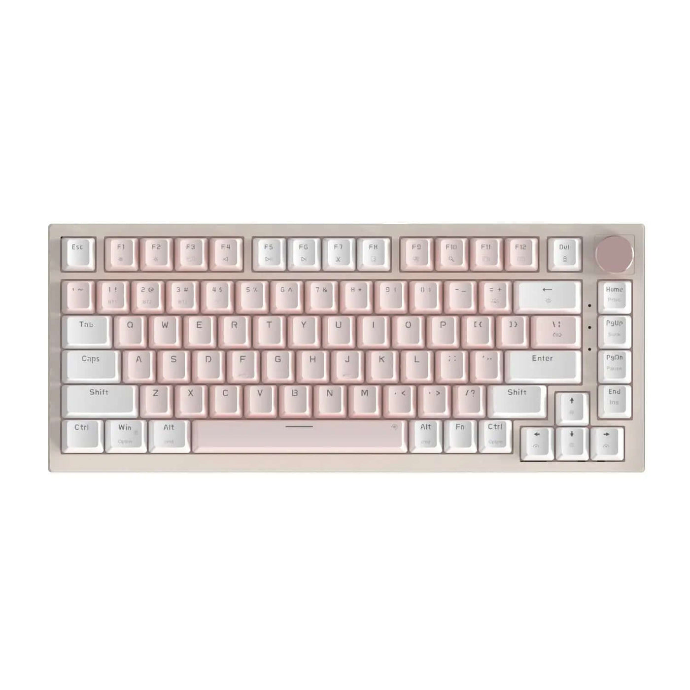 Creative Color Gaming Home Office Keyboard in tulip white and pink design with ergonomic layout.