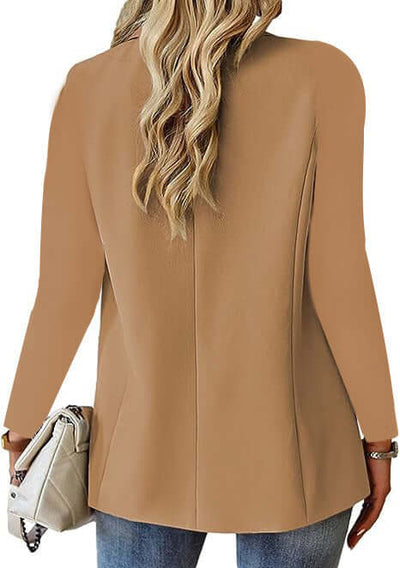 Women's Casual Suit Jacket Fashion Commuter Casual Suit in stylish camel color, perfect for comfortable commuting.