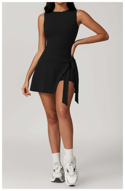Women Yoga Sexy Sleeveless Sports Romper in black, showcasing a unique design and stylish look.